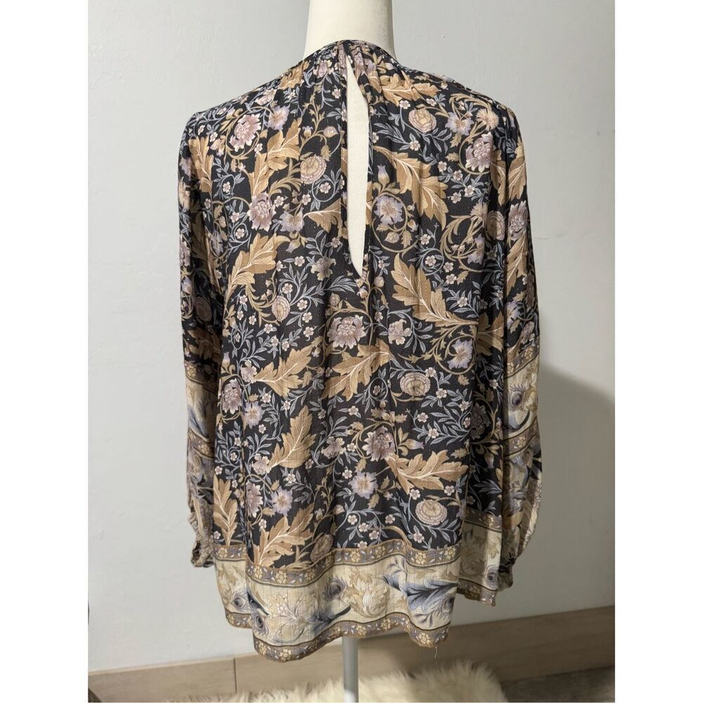 Spell & the Gypsy Oasis blouse in nightshade ballon sleeve metallic boho oversiz - Picture 5 of 13